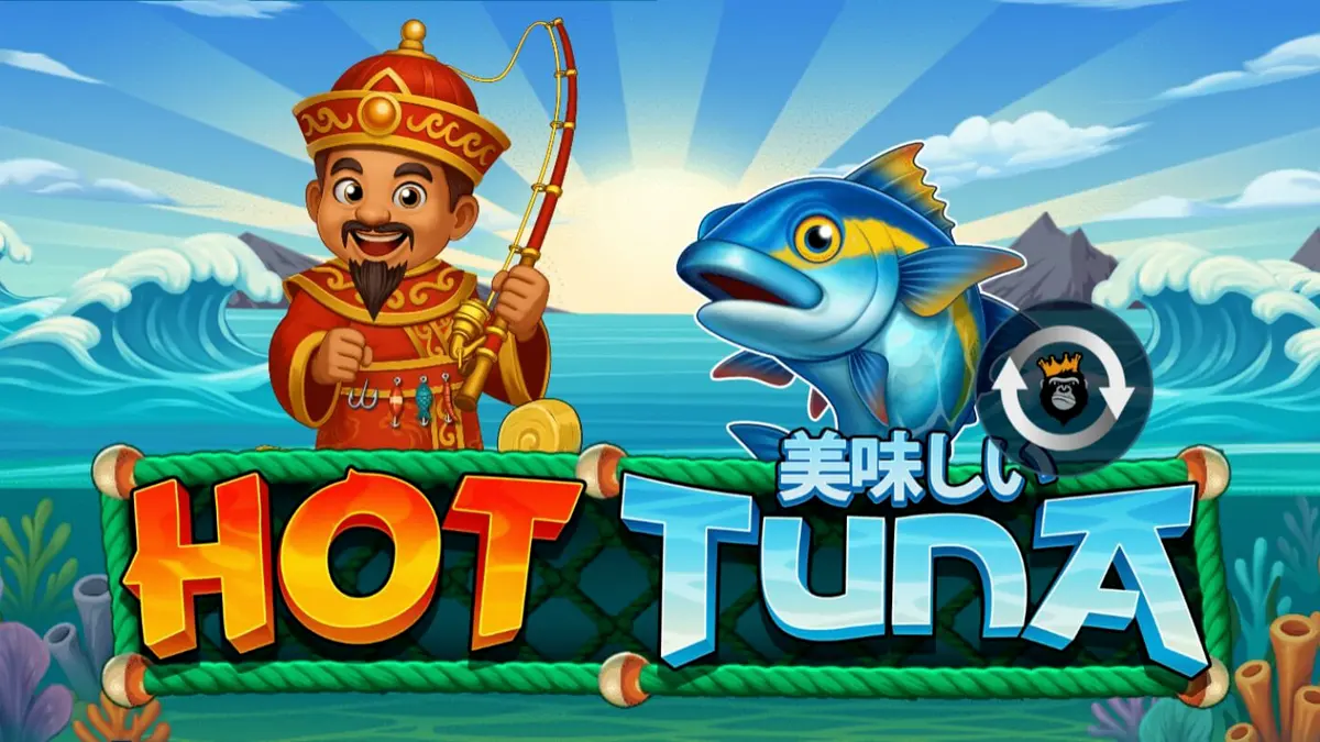 Tampilan visual slot Hot Tuna dengan nuansa nelayan Asia dan latar belakang laut yang tenang.