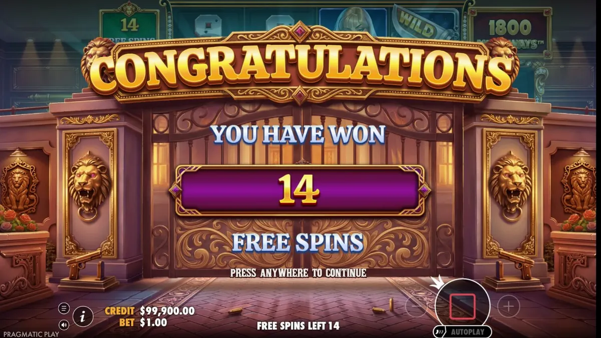 Tampilan visual slot Mini Mafia Megaways dengan tema mafia kartun yang mewah
